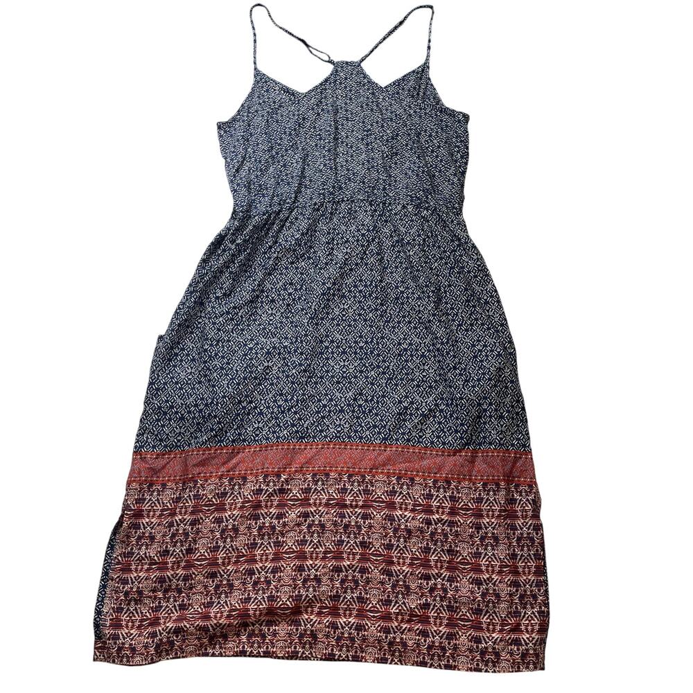 Patagonia Lost Wildflower Midi Dress Sz Large Sunburst Crux Racerback Pockets - Picture 2 of 5